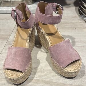 Marc Fisher Lavender Espadrille Wedges with Ankle Strap